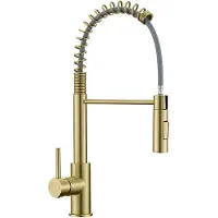 CECIPA MAX Professionele Flexibele Keukenkraan Goud - Spiraalveer Kraan met Handdouche - Waterbesparend - Luxe Design - Met Handdouche & 2 Straalfuncties