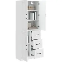 vidaXL Kast Set 2 st Hoogglans Wit Bewerkt hout