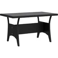 vidaXL Buiten Eettafel Set 3 st Zwart en Turkoois poly rattan