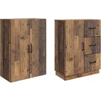 vidaXL Kast Set 2 st Oud hout Bewerkt hout
