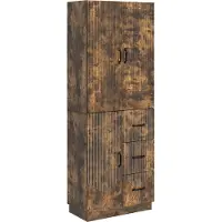 vidaXL Kast Set 2 pcs Gerookt eiken Bewerkt hout