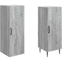 vidaXL Kastenset 2 st Grijs Sonoma Bewerkt hout