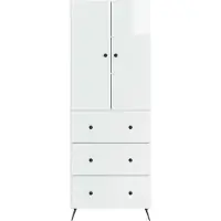 vidaXL Kast Set 2 pcs Hoogglans Wit 66 x 34,5 x 90 cm Bewerkt hout