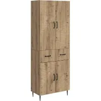 vidaXL Kast Set 2 st Artisanaal eiken Bewerkt hout