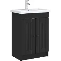 vidaXL Badkamer onder Wastafel Kast Zwart 78,5 x 37,5 x 81 cm