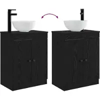 vidaXL Badkamer Vanity met Wastafel Zwart 54 x 35 x 83 cm Bewerkt hout