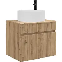 vidaXL Wandgemonteerde Badkamerkast Artisanaal eiken 59 x 44,5 x 50 cm