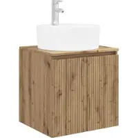 vidaXL Wandgemonteerde wastafel van een meubel Artisanaal eiken