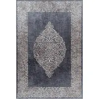 Muratap Fiesta wasbaar vloerkleed laagpolig barok design grijs woonkamer