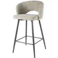 Hoyz barstoel boucle salon tissee cargo zandkleur set van 2