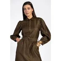 Aaiko Dames Kleedjes Semira Crinkle Vis 545 - Bruin - Maat L