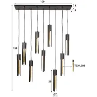 Present Time hanglamp 5+4 tube artic