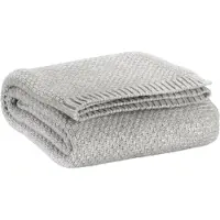 Vivaraise Gebreide gerecycleerde plaid - Danilo (Perle) - 130 x 160 cm