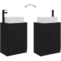 vidaXL Badkamer Vanity met Wastafel Zwart 54 x 35 x 83 cm Bewerkt hout