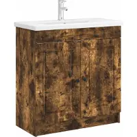 vidaXL Badkamer onder Wastafel Kast Gerookt eiken 78,5 x 37,5 x 81 cm