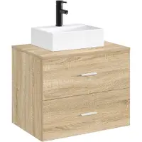 vidaXL Wastafel met kraan en afvoer, mat zwart