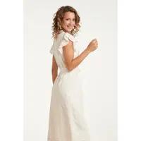 Smashed Lemon Broderie doorknoopjurk met flutter mouwen |