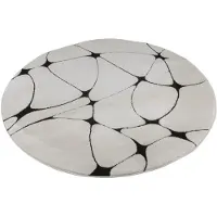 Muratap Vivant japandi blaze rond vloerkleed laagpolig zwart- 200 cm rond