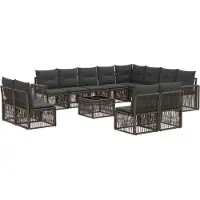 vidaXL Tuinbank Set 13 st Grijs en Donkergrijs poly rattan