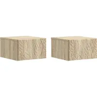 vidaXL Muurbevestigde Nachttafel 2 st Sonoma Eiken 49 x 34,5 x 20 cm