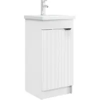 vidaXL Badkamer Vanity met Wastafel Wit 42 x 40 x 84,5 cm Bewerkt hout