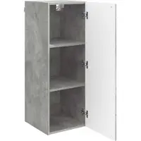 vidaXL Wandkast 33 x 34,5 x 90 cm Bewerkt hout Betongrijs