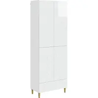 vidaXL Kast Set 2 st Hoogglans Wit Bewerkt hout