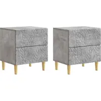 vidaXL Nachtkastje 2 pcs Betongrijs 43 x 34,5 x 48 cm Bewerkt hout