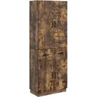 vidaXL Kast Set 2 st Gerookt eiken Bewerkt hout