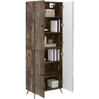 vidaXL Kast Set 2 st Gerookt eiken Bewerkt hout