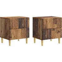 vidaXL Nachtkastje 2 st Oud hout 43 x 34,5 x 48 cm Bewerkt hout