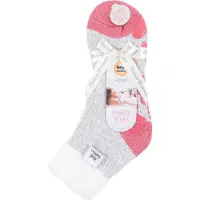 Heat Holder - Bedsokken voor dames met veren bovenkant - Lichtgrijs (L Veer)