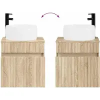 vidaXL Wandgemonteerde wastafelmeubel Sonoma Eiken 49 x 44,5 x 66 cm