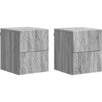 vidaXL Muurbevestigde Nachttafel 2 st Grijs Sonoma 34,5 x 33 x 40 cm