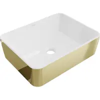 Mexen Catia opzetwastafel 48 x 37 cm, wit/goud - 21314806