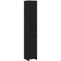 vidaXL Badkamerkast Zwart eiken 30 x 33 x 190 cm Bewerkt hout