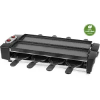 Emerio Raclette Grill - Gourmet - 8 Pannetjes en spatels - ILAG coating - Anti-slip voetjes - Aluminium Grillplaat - 40,6 x 10 cm - RG-132098.2