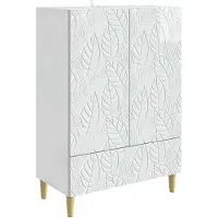 vidaXL Dressoir Hoogglans Wit 66 x 34,5 x 95 cm Bewerkt hout