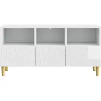 vidaXL TV Kast 102 x 34,5 x 50 cm Hoogglans Wit Bewerkt hout