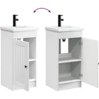 vidaXL Badkamer Vanity met Wastafel Hoogglans Wit 42 x 40 x 84,5 cm