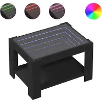 vidaXL LED-salontafel, zwart, 73x53x45 cm, houtvezel