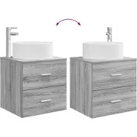 vidaXL Badkamermeubel Set 2 st Grijs Sonoma Bewerkt hout