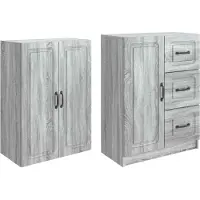 vidaXL Kast Set 2 st Grijs Sonoma Bewerkt hout