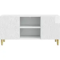 vidaXL TV Kast 102 x 34,5 x 50 cm Hoogglans Wit Bewerkt hout