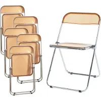 En.casa Klapstoel set van 6 Pornainen 74x46x47 cm oranje transparant []