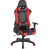 CLP Gaming bureaustoel Miracle V2, kunstleer, in hoogte verstelbaar en draaibaar | Kleur: zwart/rood