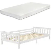 En.casa Kinderbed Nuuk met matras en uitvalbeveiliging 90x200 wit