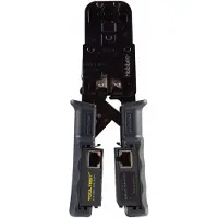 EFB Elektronik Professionele 2-in-1 kabeltester en krimptang met ratelmechanisme voor RJ10, RJ11, RJ12 en RJ45 connectoren / metaal