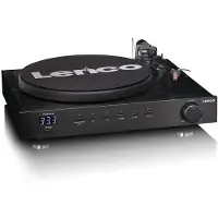 Lenco LS-700BK - High power HiFi platenspeler met speakers, Bluetooth en Ortofon 2M Red - Ingebouwde stereo versterker met 2 x 100W RMS uitgangsvermo