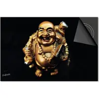 Dietrix Inductie beschermer 78x52 - afdekplaat inductie mat - Kookplaat beschermer - Exclusief - Black en Gold - Boeddha beeld